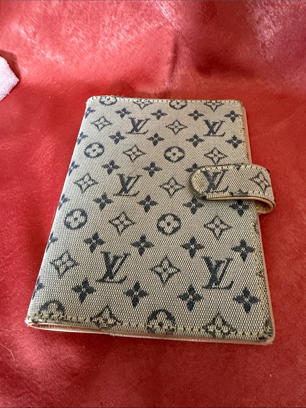 Louis Vuitton Beige and Black Mini Lin Monogram Agenda Cover